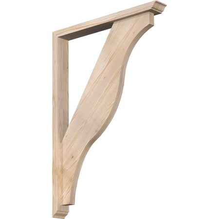 Ekena Millwork Funston Traditional Smooth Bracket w/ Offset Brace, Douglas Fir, 3 1/2"W x 28"D x 40"H BKT0402X28X40FST01SDF